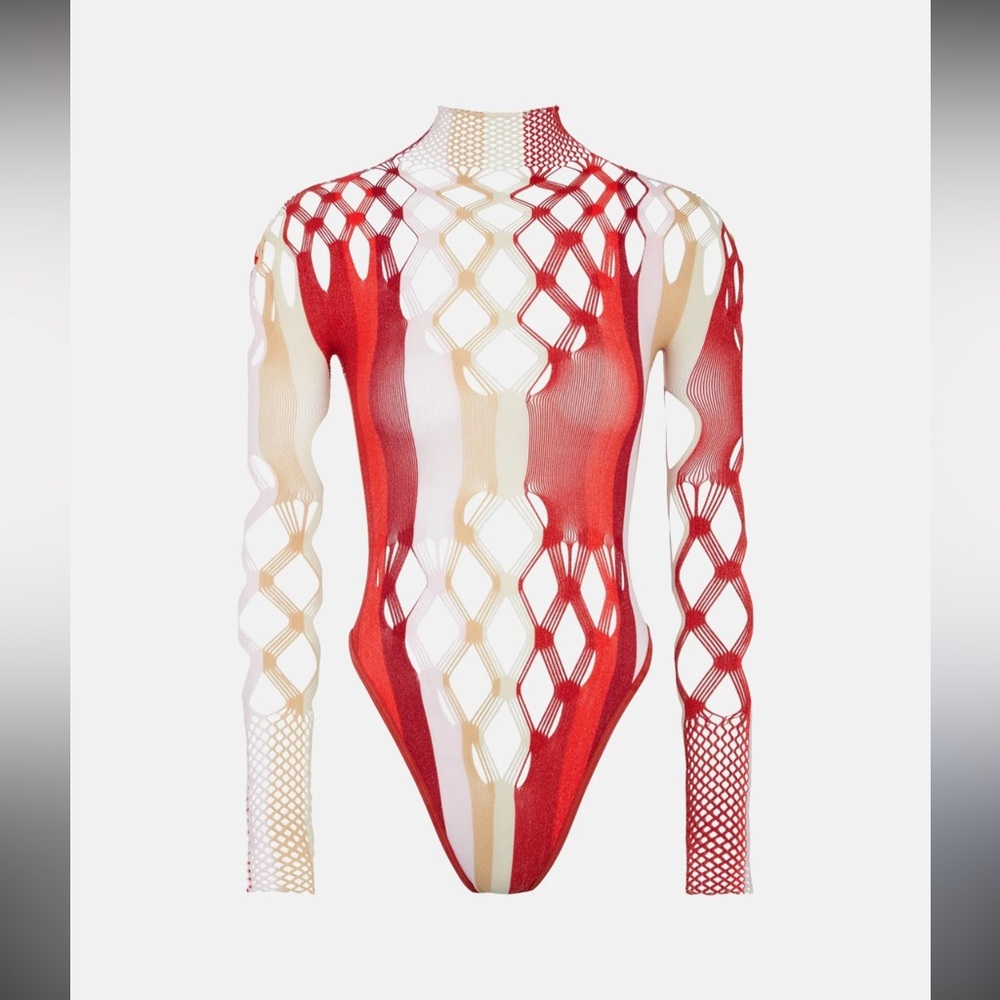 NWT Poster Girl Amphitrite Sleveed Jumpsuit Burgundy Stripe Bodysuit